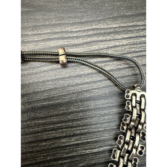 NWT Nepal Tribal Necklace Princess Choker Silver Heavy Statement Jewelry - Picture 2 of 8